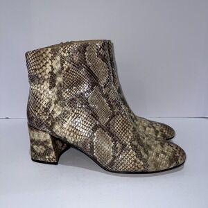 Chinese Laundry  Daris  Earth Snake Print Ankle Booties  Sz 8.5 Women's Boots